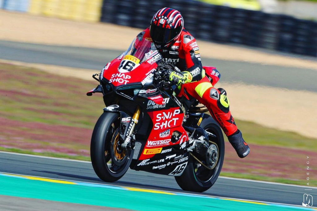 Unleashing Style and Safety: Mika Giron's Dazzling Ducati Panigale V4 with TrackBikeDecals.com Headlight Decals