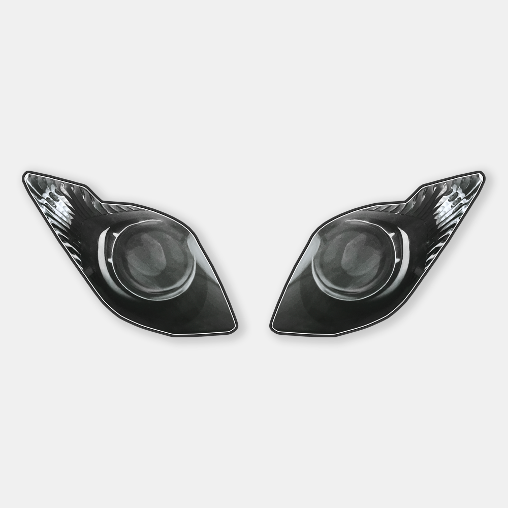 WSBK style headlight decals (stickers) for Kawasaki ZX6R SSP Ninja - TrackbikeDecals.com