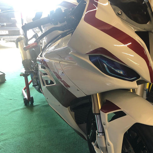 WSBK style headlight decals (stickers) for BMW S1000RR 2019 2020 2021- TrackbikeDecals.com