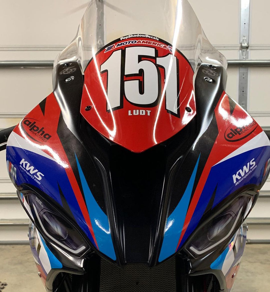 BMW S1000RR Simulation Headlight Stickers (2015-2019) - Race Graphics V2 Symmetrical - Made In UK